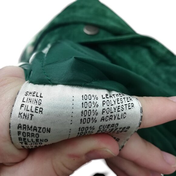 Vintage Green Bay Packers Logo Athletic Suede Leather Bomber Jacket Size XL NFL - Picture 15 of 15